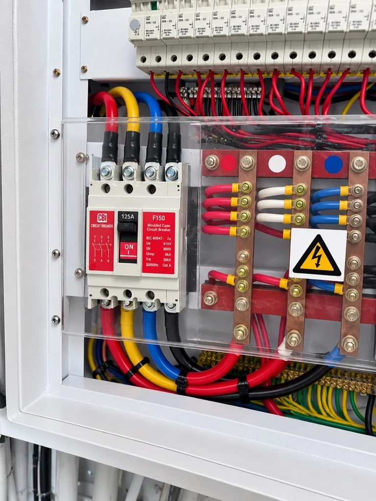 Electrician installing electrical wiring work